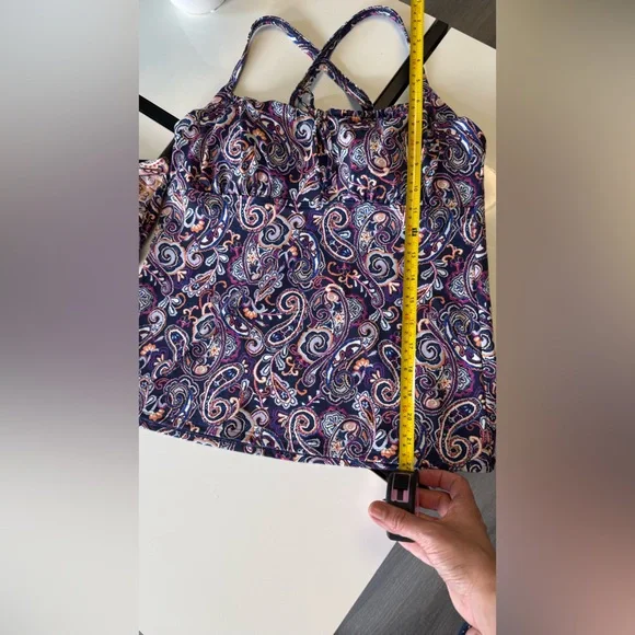 New Lands' End 2-Piece Tankini Set NWT - Paisley Print Underwire Support Size 10 - Picture 6 of 16